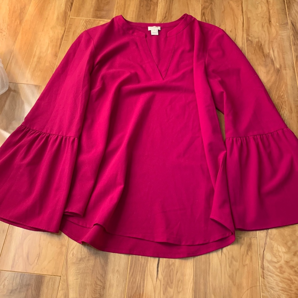 J crew Bell sleeve semi sheer top